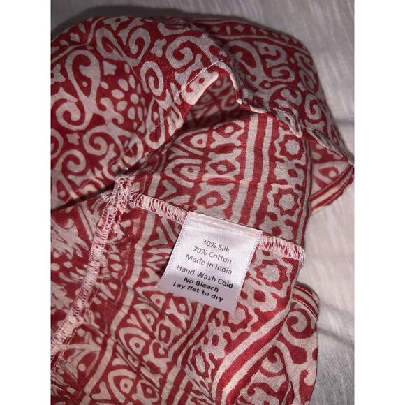 Bell By Alicia Bell Red Smocked Mini Dress Size Small Button Down Floral - Picture 7 of 9